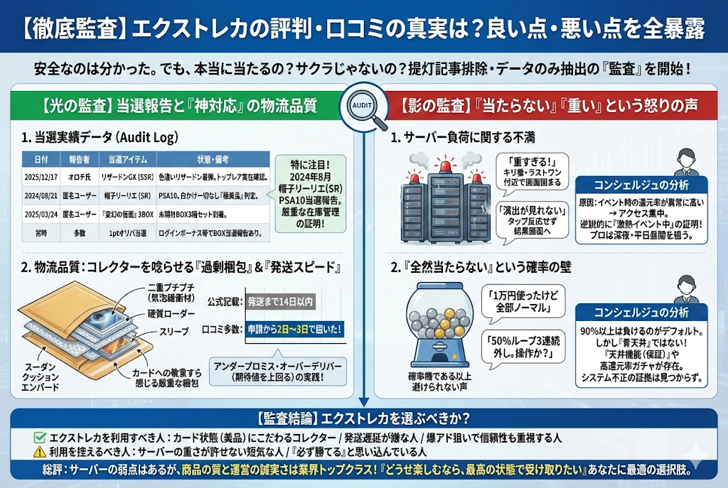 エクストレカの評判・口コミの良い点・悪い点図解