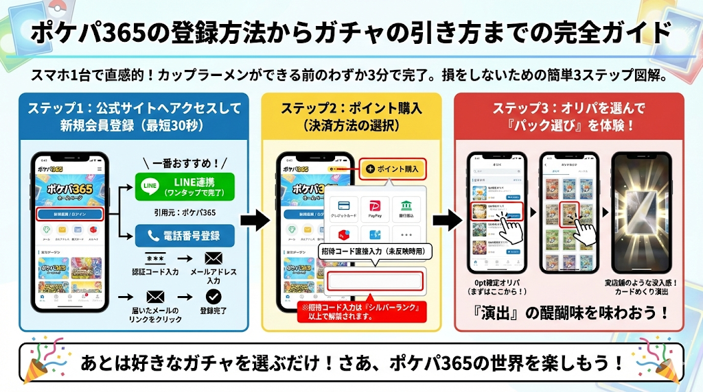 ポケパ365 クーポン 登録方法図解
