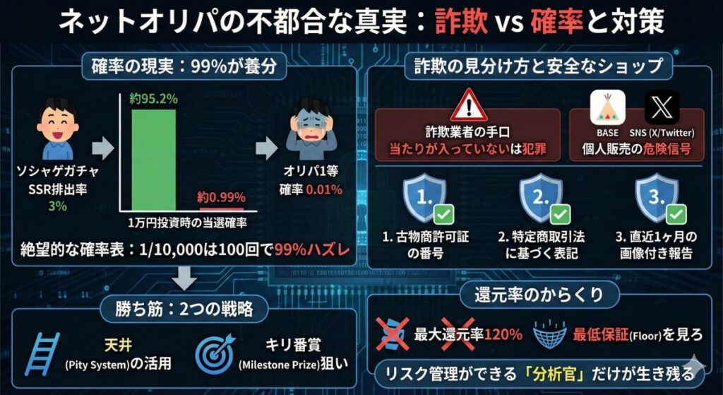 ネットオリパは詐欺？確率と還元率の「不都合な真実」
