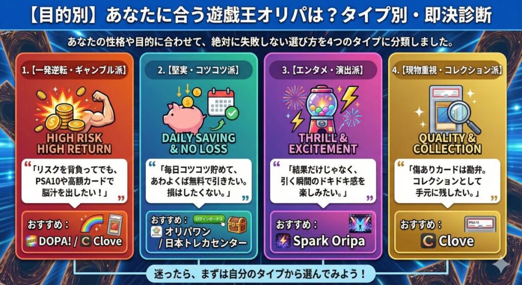 【目的別】あなたに合う遊戯王オリパは?タイプ別・即決診断