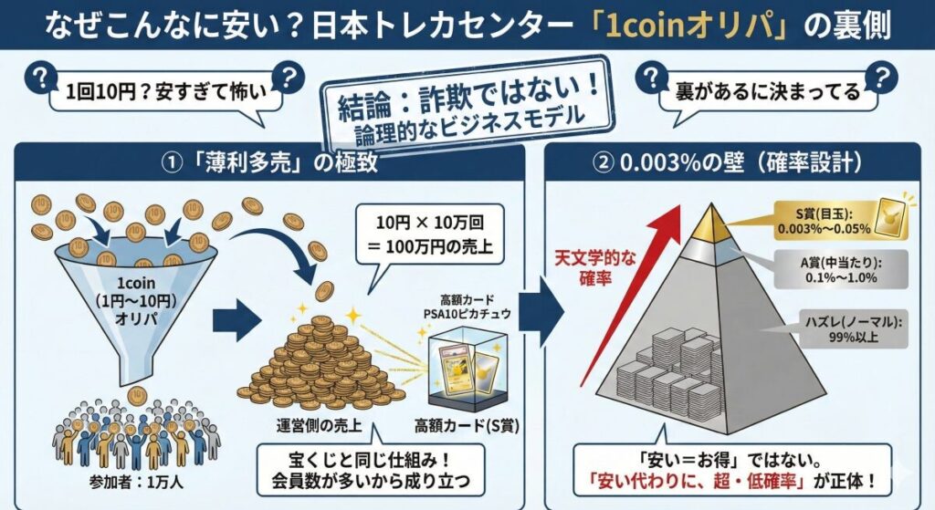 なぜこんなに安い？日本トレカセンター「1coinオリパ」の裏側