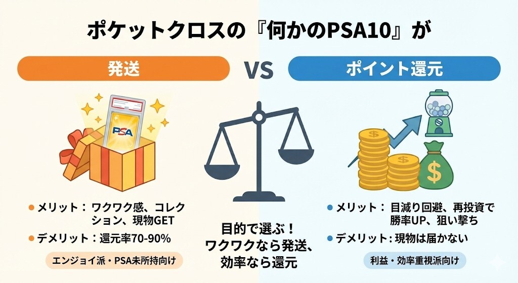 ポケットクロス 何かのPSA10 発送か還元か