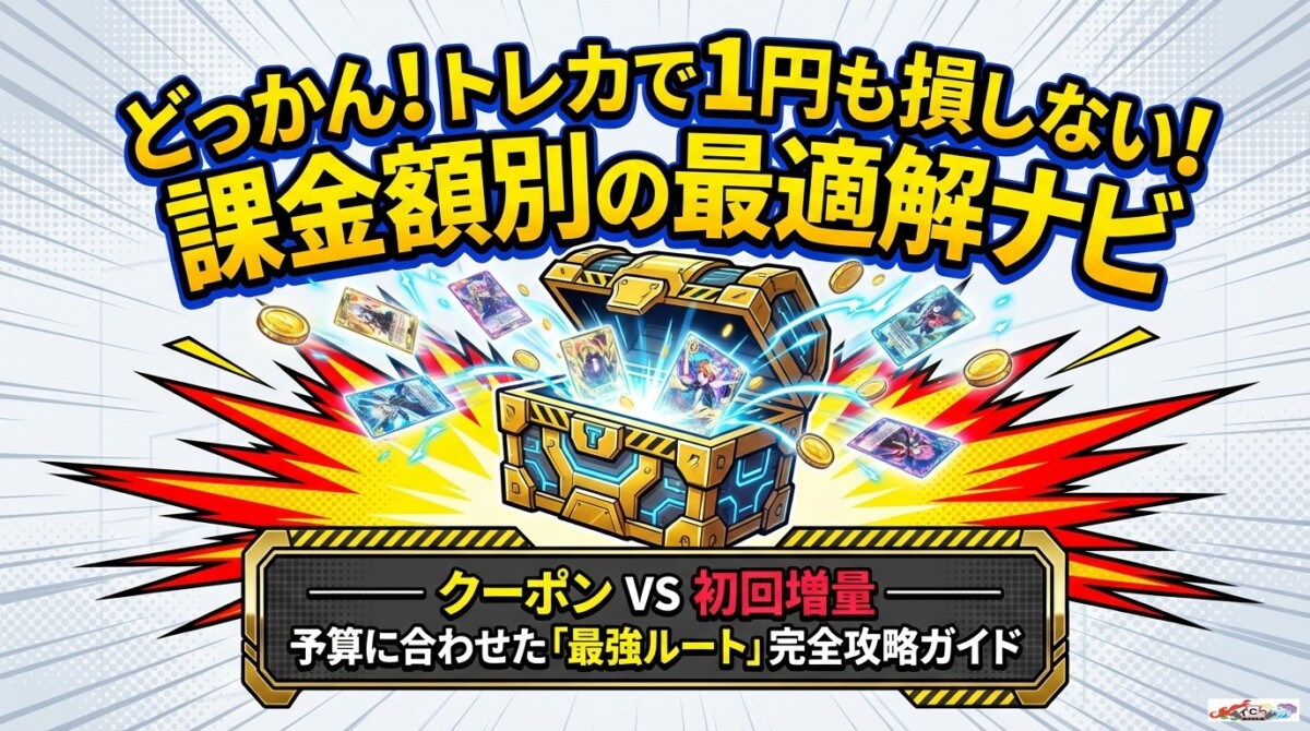どっかん！トレカをクーポンなしで課金は損！1円も損しない課金額別の正解