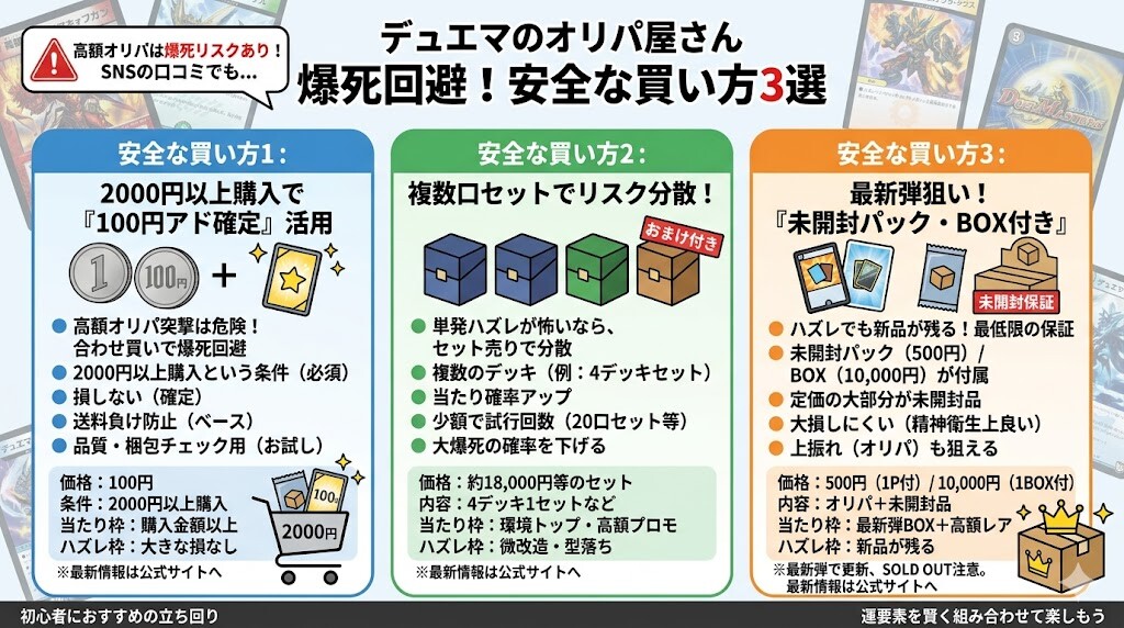 デュエマのオリパ屋さんで爆死を防ぐ！安全な買い方3選を徹底解説