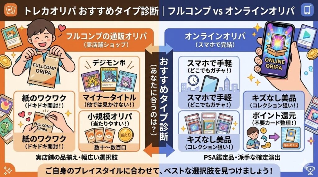 【棲み分け】フルコンプがおすすめな人とオンラインオリパが向いている人 ★