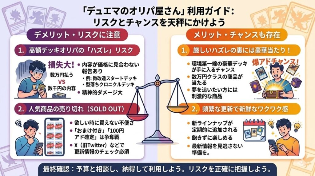 買う前に知っておきたい！デュエマのオリパ屋さんのデメリットと注意点