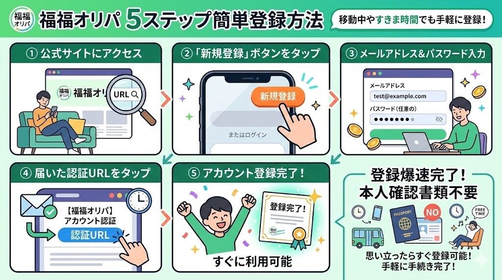 無料の新規会員登録は最短1分で完了