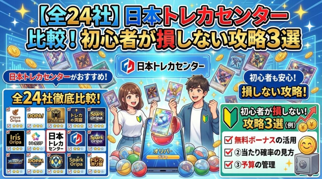 【全24社】日本トレカセンター 比較！初心者が損しない攻略3選　アイキャッチ