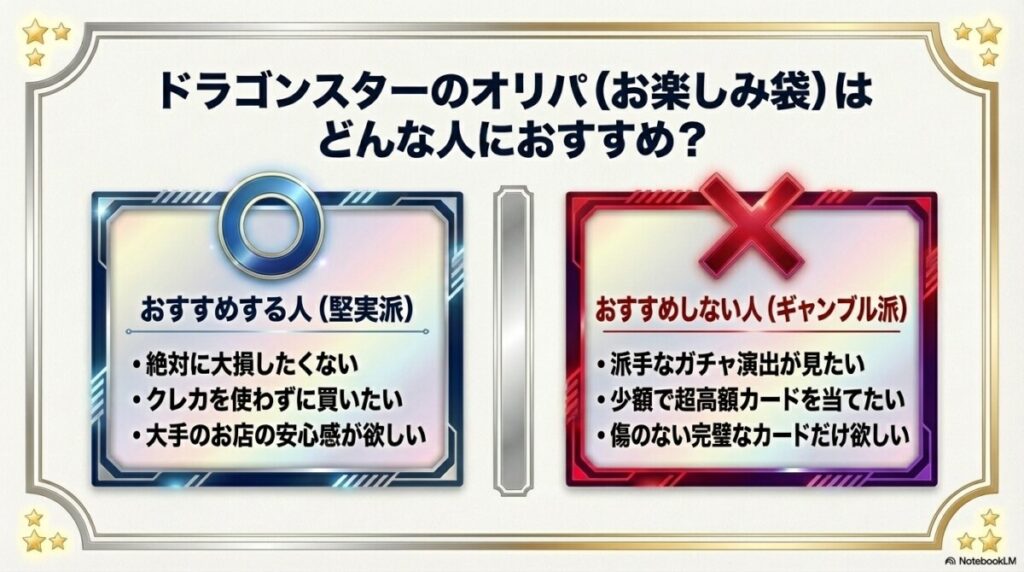 ドラゴンスターのオリパ（お楽しみ袋）はどんな人におすすめ？