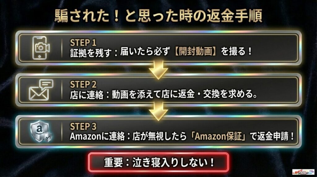 【追加】万が一Amazonオリパで詐欺・トラブルに遭った場合の対処法・返金手順