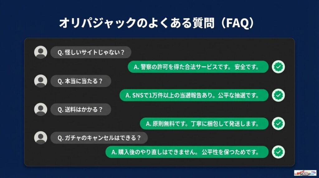 オリパジャック・オリパワンの評判に関するFAQ(よくある質問)