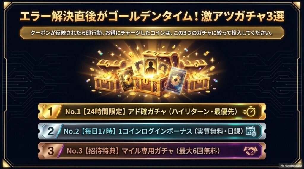 クーポン反映後すぐ！日本トレカセンターの最速おすすめ激アツガチャ3選