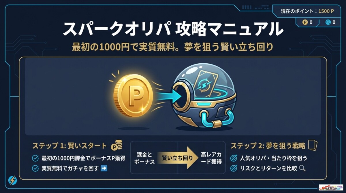 スパークオリパ ログインボーナスは1000円で実質無料!夢を狙う10選のアイキャッチ