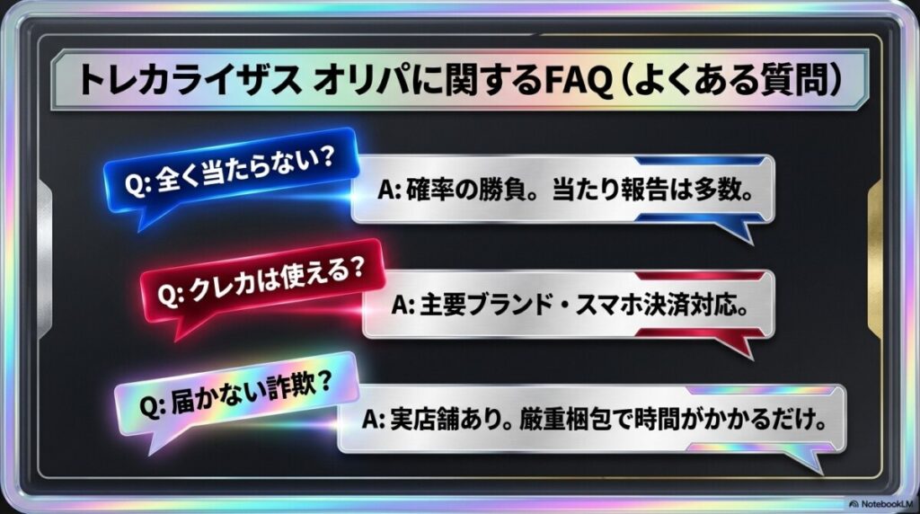 トレカライザス オリパに関するFAQ（よくある質問）