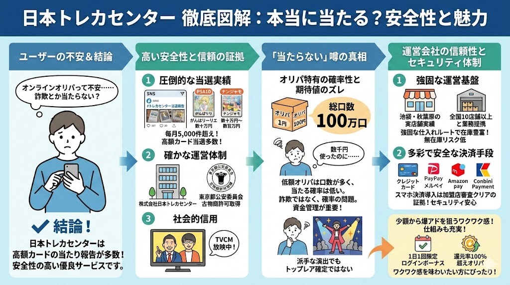【結論】日本トレカセンターは本当に当たる？オンラインオリパの怪しい噂と実態