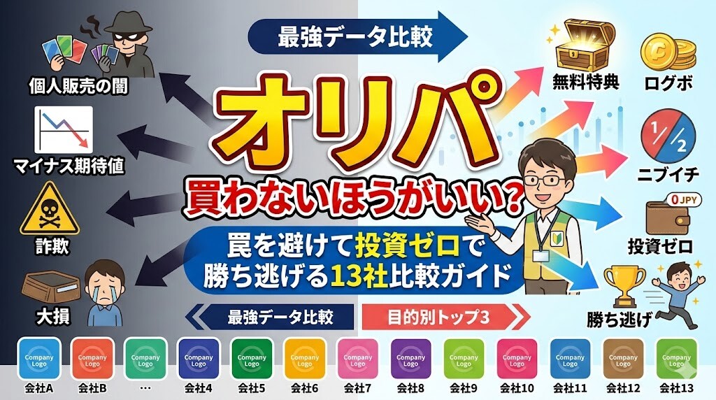 オリパ 買わないほうがいい？罠を避け投資ゼロで勝ち逃げる13社比較