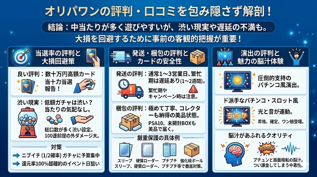 オリパワンのリアルな評判・口コミを評価軸ごとに徹底解剖！