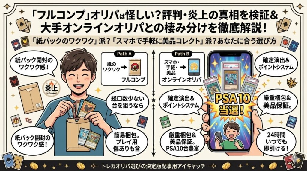 フルコンプ オリパ 評判の真相！当たりやすさと厳選オンライン店20選