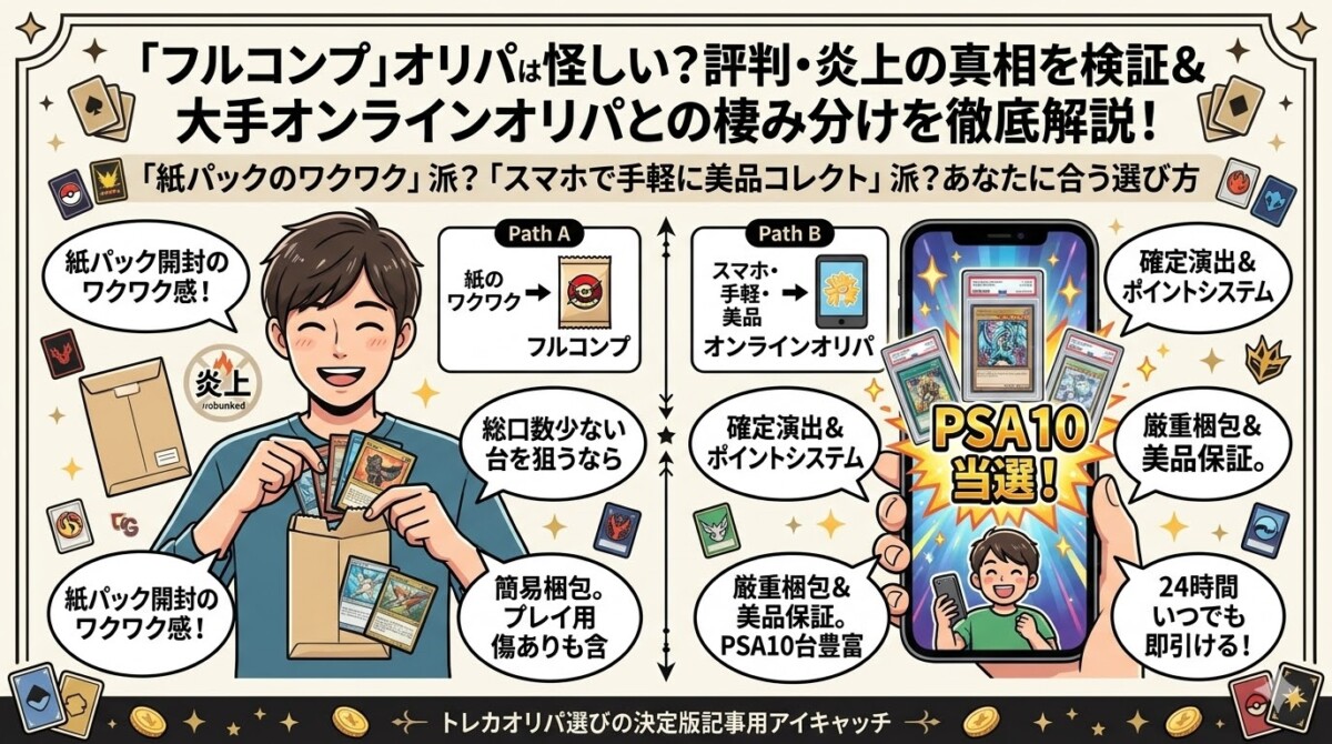 フルコンプ オリパ 評判の真相！当たりやすさと厳選オンライン店20選