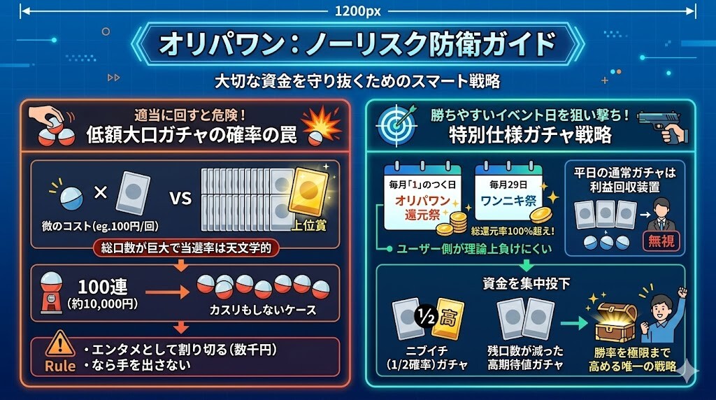 初心者必見！オリパワンで大損しないためのノーリスク防衛ガイド