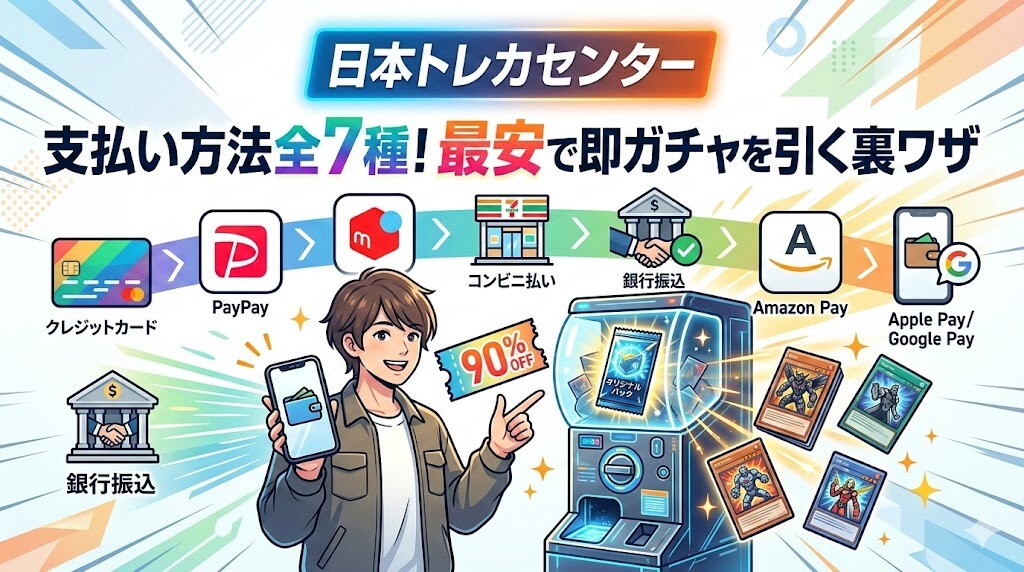 日本トレカセンター 支払い方法全7種！最安で即ガチャを引く裏ワザ