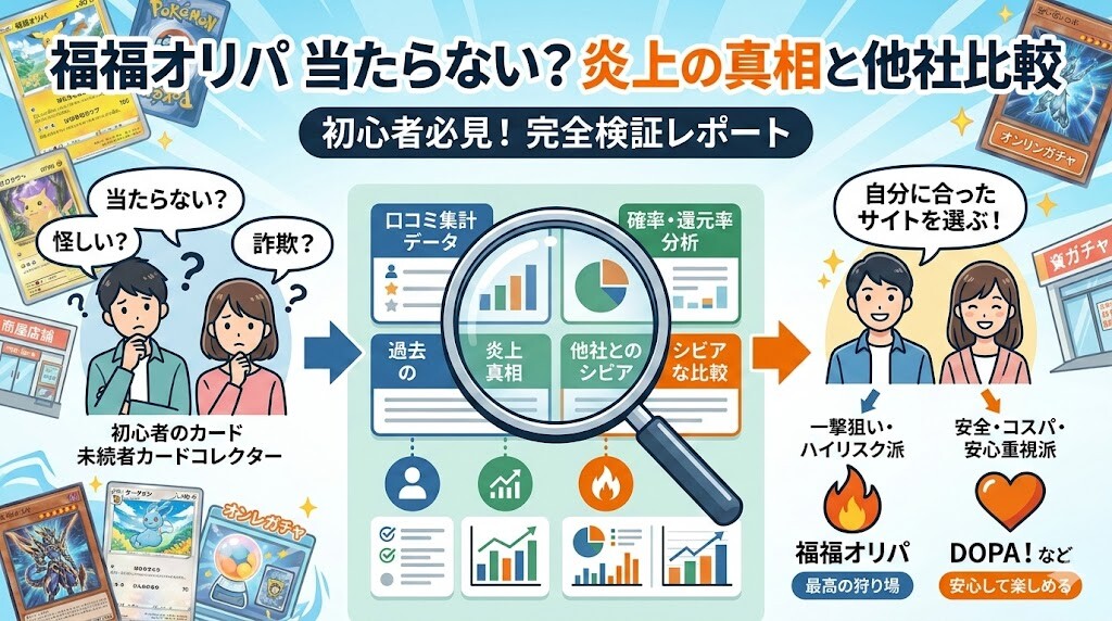 福福オリパ 当たらない？炎上の真相と他社比較から導く2つの結論