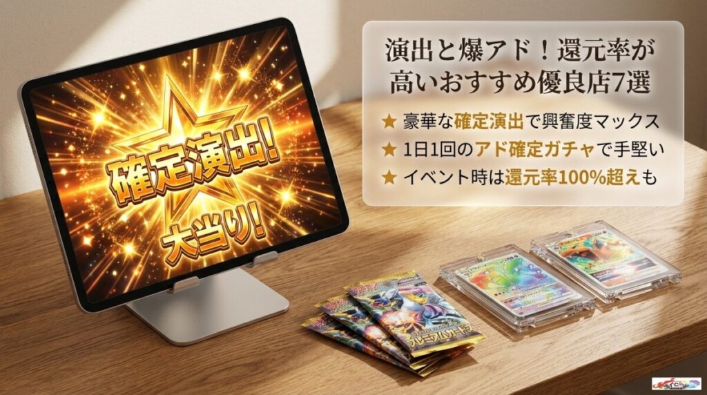 演出と爆アド！オンラインオリパの還元率が高いおすすめ優良店7選