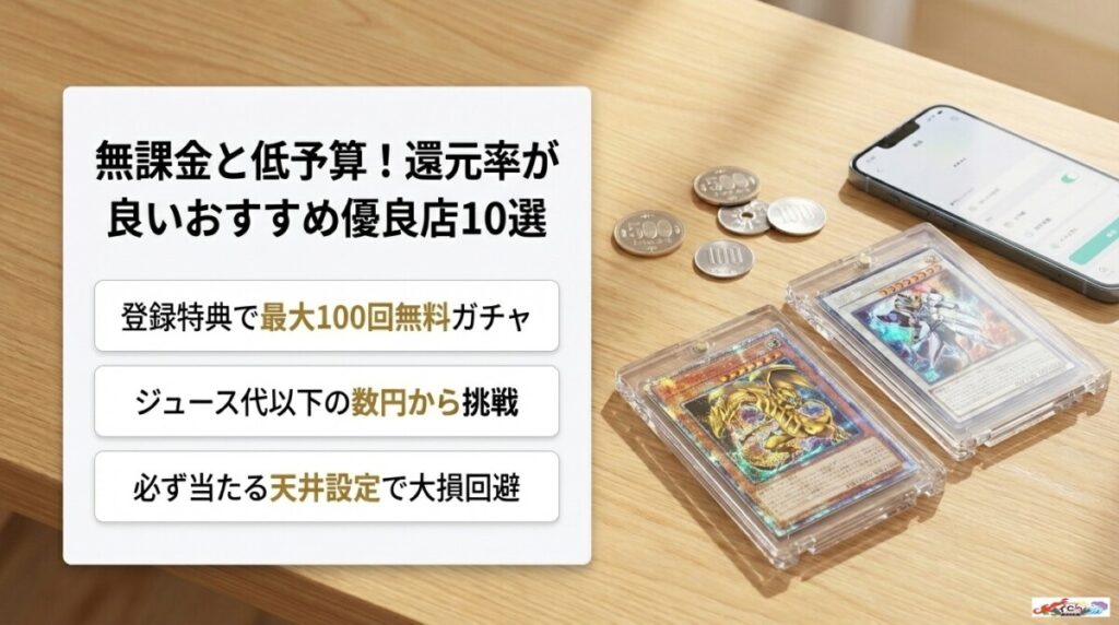 無課金と低予算！オンラインオリパの還元率が良いおすすめ優良店10選
