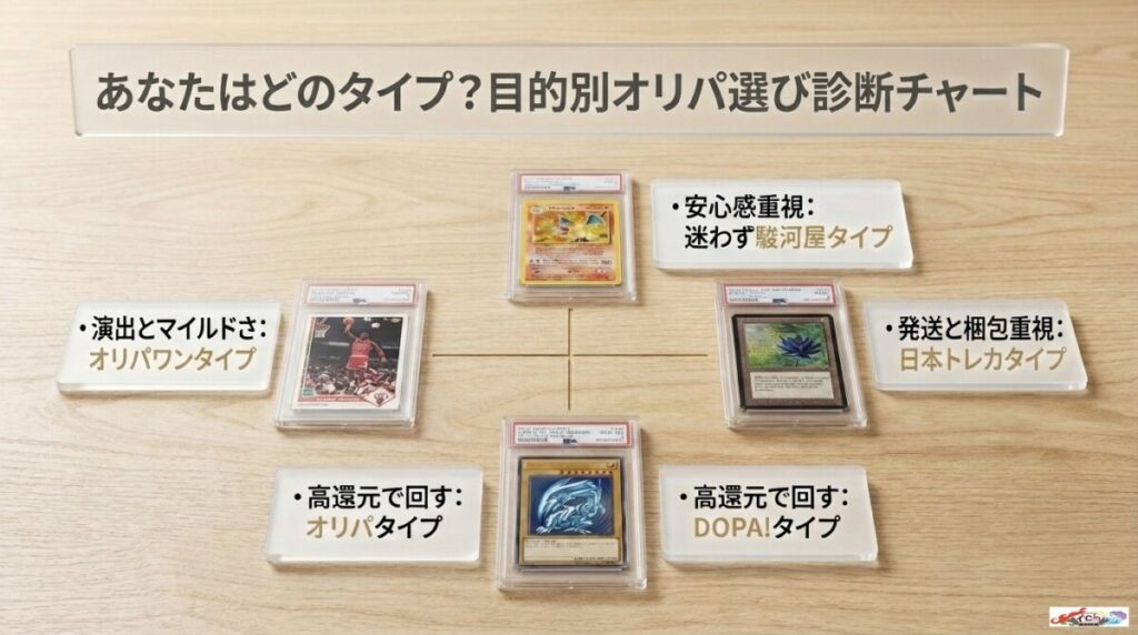 あなたはどのタイプ？目的別オリパ選び診断チャート