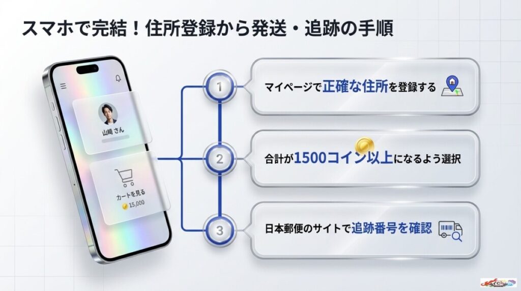 スマホで完結!オリパワンの住所登録から発送依頼・追跡までの手順