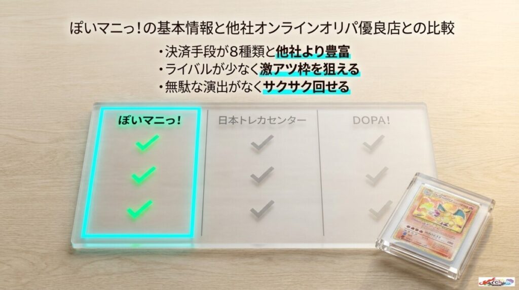 ぽいマニっ!の基本情報と他社オンラインオリパ優良店との比較
