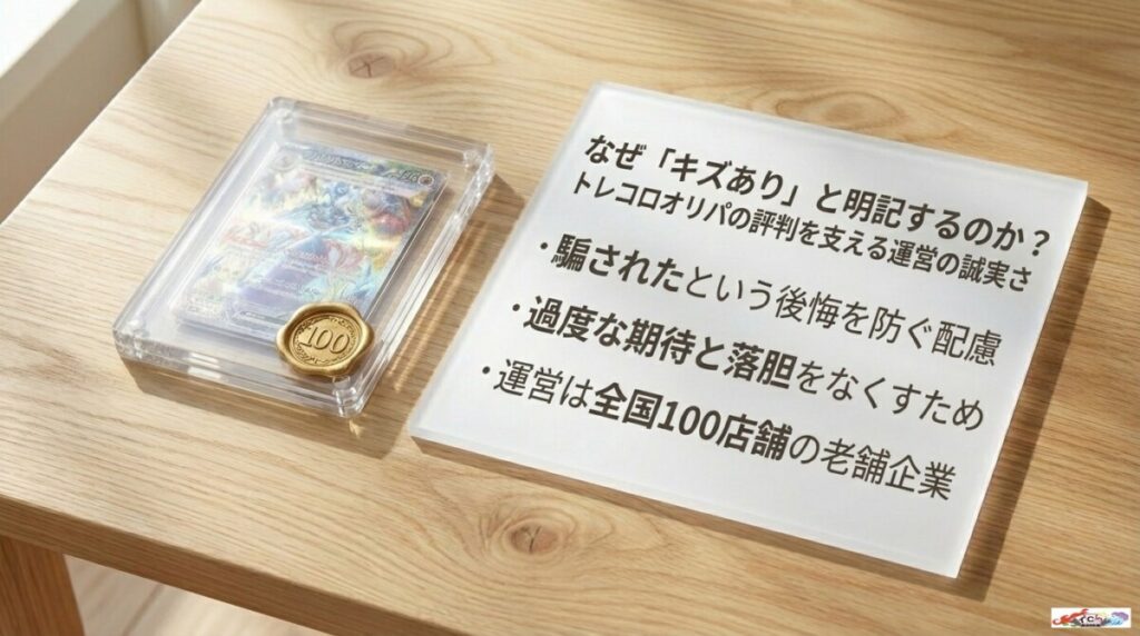 なぜ「キズあり」と明記するのか？トレコロオリパの評判を支える運営の誠実さ