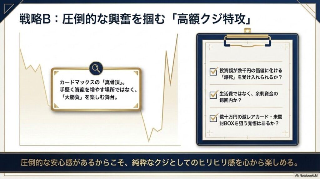 一攫千金を狙う：1万円以上の高額くじでハイリスクハイリターン勝負