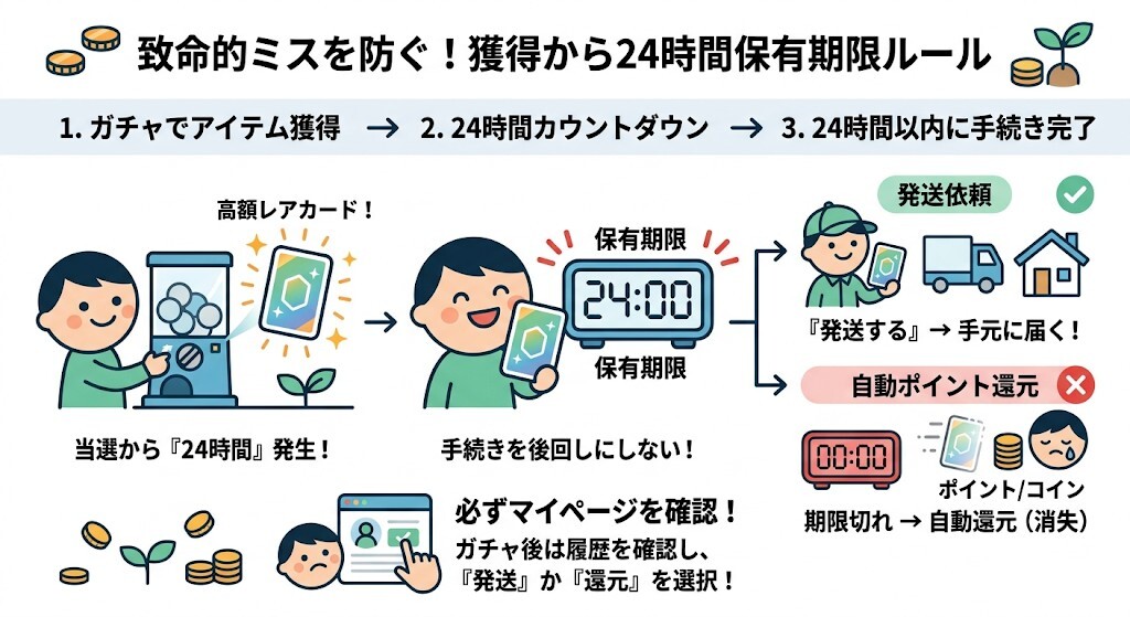 致命的ミスを防ぐ！獲得から24時間経過で自動ポイント還元（消失）されるルールをわかりやすく図解