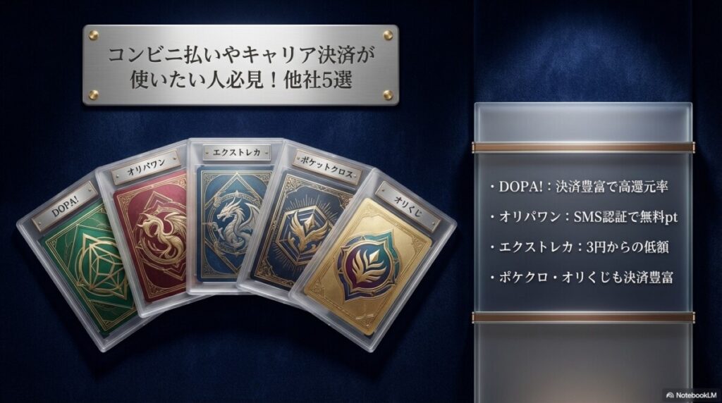 コンビニ払いやキャリア決済が使いたい人必見!他の優良オリパサイト5選
