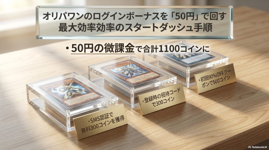 オリパワンのログインボーナスを「50円」で回す最大効率スタートダッシュ手順