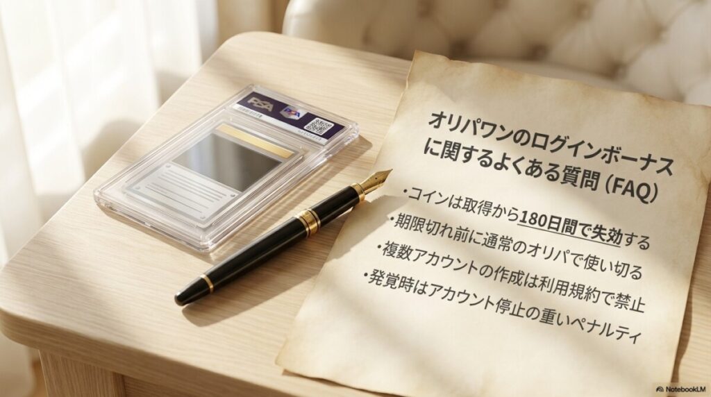 オリパワンのログインボーナスに関するよくある質問（FAQ）