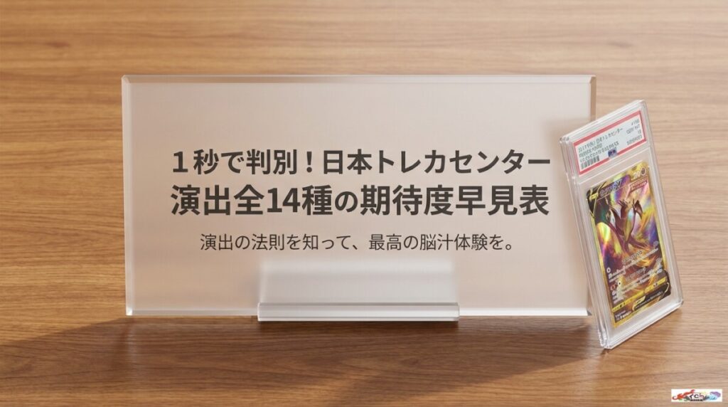 1秒で判別！日本トレカセンター 演出全14種の期待度早見表のアイキャッチ