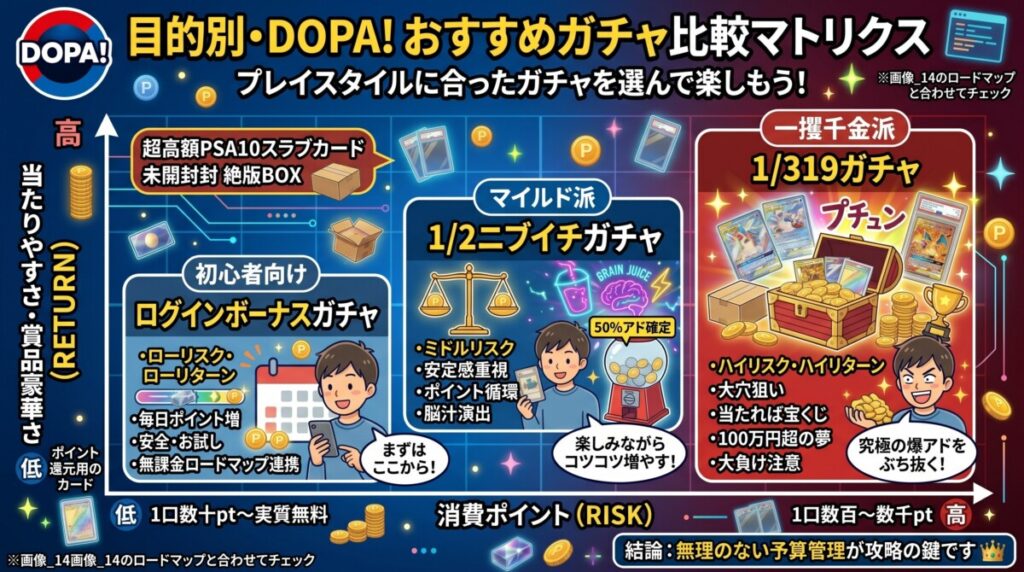 DOPAオリパ怪しい おすすめガチャ図解