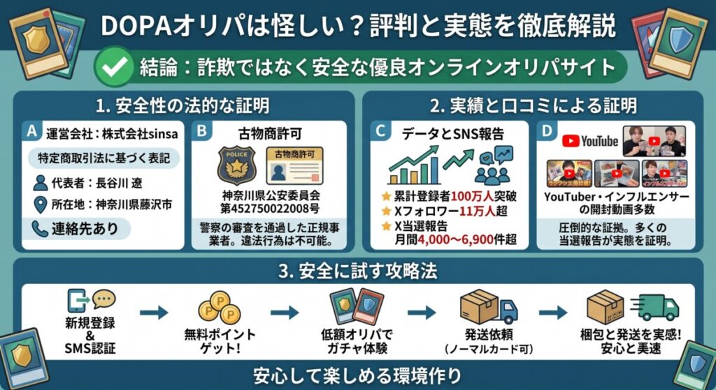 DOPAオリパは怪しい?評判と実態を徹底解説図解