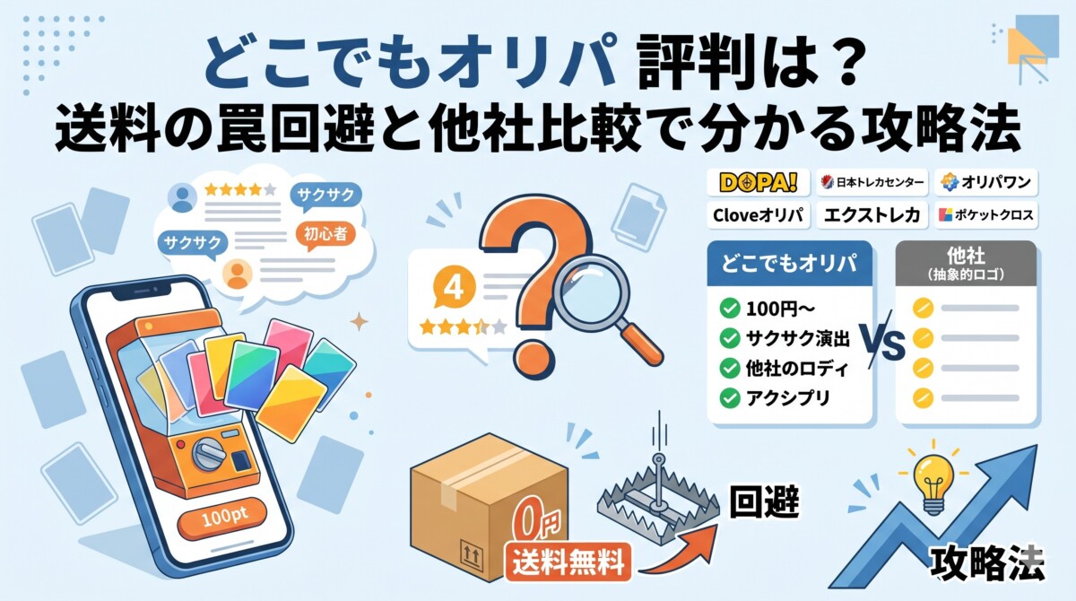 どこでもオリパ 評判は?送料の罠回避と他社比較で分かる攻略法