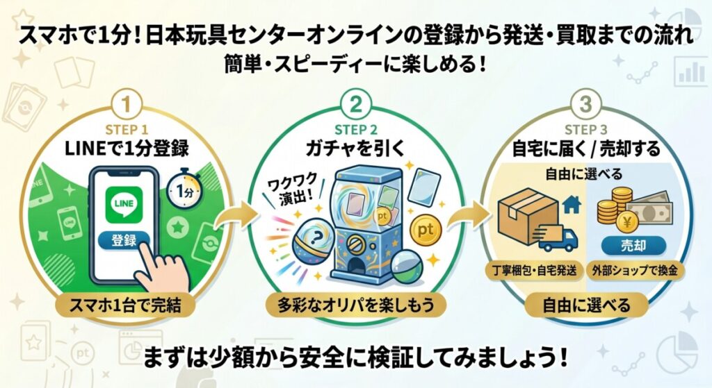 日本玩具センターオンライン 評判 登録流れ図解