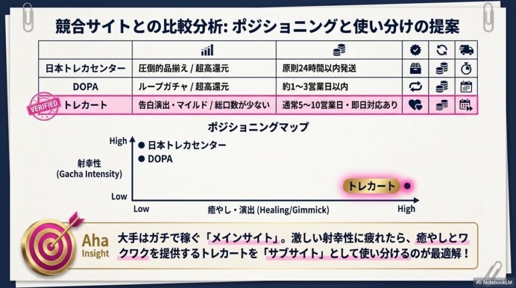 トレカートガチャの評判は他とどう違う?大手との比較で見えた「癒やし」の魅力