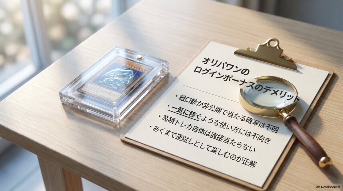 オリパワンのログインボーナスのデメリット