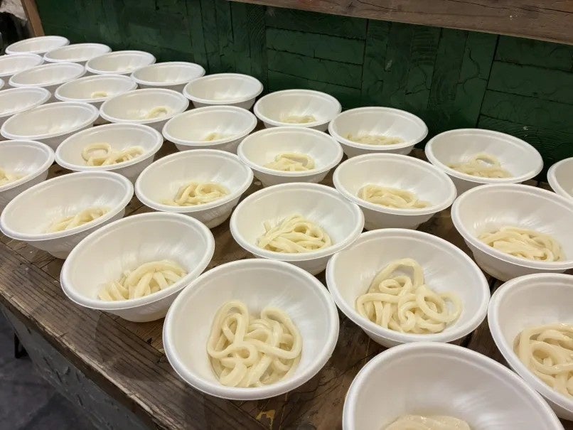 わんこうどん大会の様子